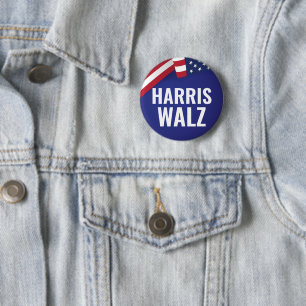 Badge Rond 5 Cm Kamala Harris Et Tim Walz
