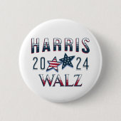 Badge Rond 5 Cm Kamala Harris et Tim Walz 2024 (Devant)