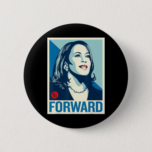 Badge Rond 5 Cm Kamala Harris Forward (Devant)