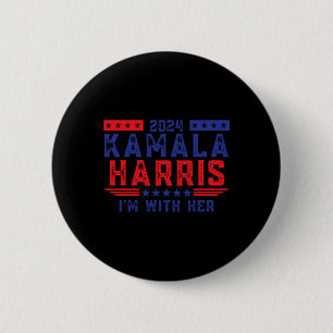 Badge Rond 5 Cm Kamala Harris Je suis avec elle Élection 2024