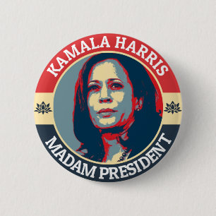 BADGE ROND 5 CM KAMALA HARRIS MADAM PRÉSIDENT