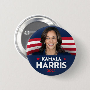 Badge Rond 5 Cm Kamala Harris pour le président 2024