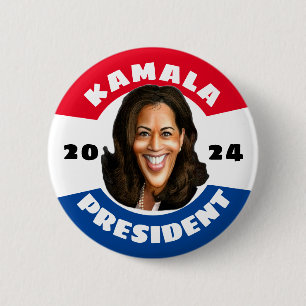 Badge Rond 5 Cm Kamala Harris pour le président 2024