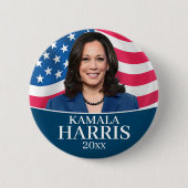 Badge Rond 5 Cm Kamala Harris pour le président - Drapeau (Devant)