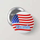 Badge Rond 5 Cm Kamala Harris pour le président Élégant Script dra (Devant & derrière)