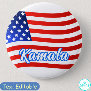 Badge Rond 5 Cm Kamala Harris pour le président Élégant Script dra