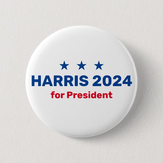 Badge Rond 5 Cm Kamala Harris Pour Président 2024 (Devant)