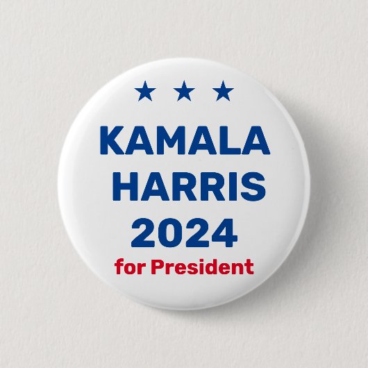 Badge Rond 5 Cm Kamala Harris Pour Président 2024 (Devant)