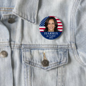 Badge Rond 5 Cm Kamala Harris Pour Président 2024 (En situation)