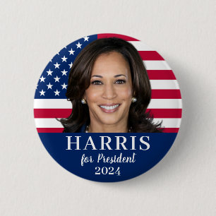 Badge Rond 5 Cm Kamala Harris Pour Président 2024