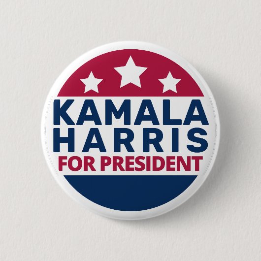 Badge Rond 5 Cm Kamala Harris Pour Président 2024 Président (Devant)