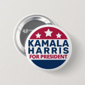 Badge Rond 5 Cm Kamala Harris Pour Président 2024 Président (Devant & derrière)