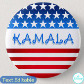 Badge Rond 5 Cm Kamala Harris Supporter Volontaires Démocrates SWA