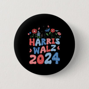 Badge Rond 5 Cm Kamala Harris Tim Walz