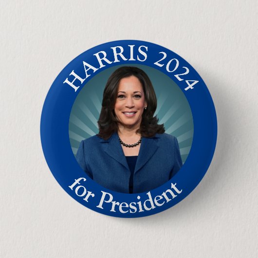 Badge Rond 5 Cm Kamala Harris Tim Walz 2024 Président démocrate vo (Devant)