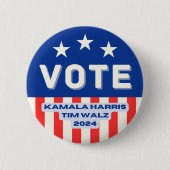Badge Rond 5 Cm Kamala Harris - Tim Walz Circle (Devant)