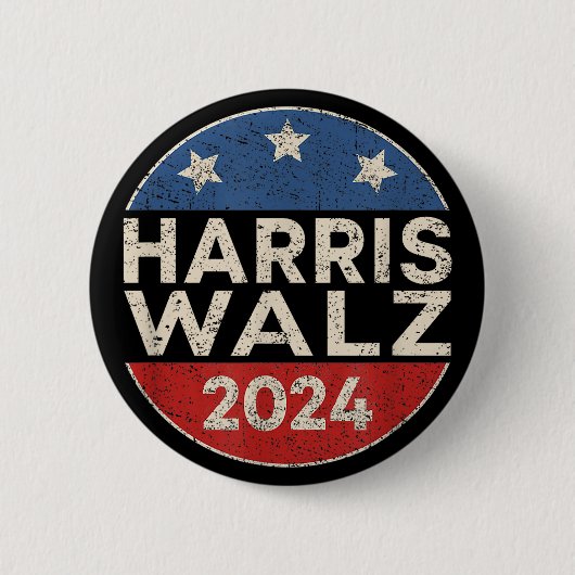 Badge Rond 5 Cm Kamala Harris Tim Walz Waltz 2024 Hommes rétro fem (Devant)