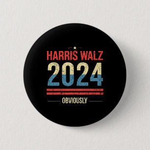Badge Rond 5 Cm Kamala Harris Tim Wheimer Évidemment Vêtements Vot
