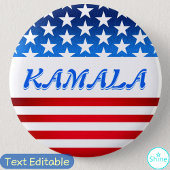 Badge Rond 5 Cm Kamala Harris USA Drapeau Personnalisé Texte Élect