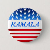 Badge Rond 5 Cm Kamala Harris USA Drapeau Personnalisé Texte Élect (Devant)