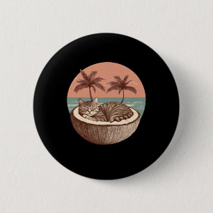 Badge Rond 5 Cm Kamala Harris Vintage Chat Lady Cocotier Tree Vote