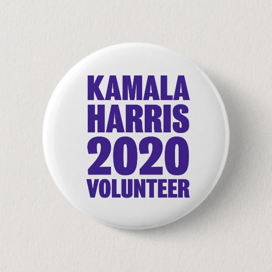 Badge Rond 5 Cm Kamala Harris Volunteer 2 pouces Round Button (Devant)