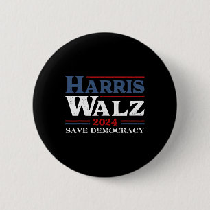 Badge Rond 5 Cm Kamala Harris Waltz Élection 2024 Sauver la démocr