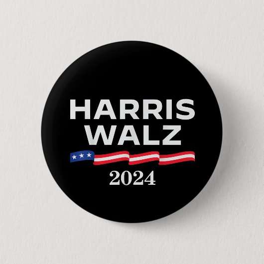 Badge Rond 5 Cm Kamala Harris Walz 2024 (Devant)