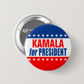 Badge Rond 5 Cm "KAMALA pour PRÉSIDENT" (Devant & derrière)