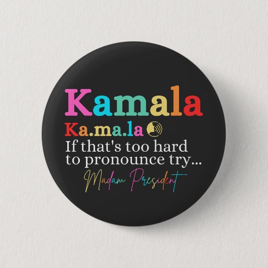 Badge Rond 5 Cm Kamala Si c'est trop difficile de faire des reproc (Devant)
