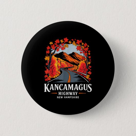 Badge Rond 5 Cm Kancamagus Highway New Hampshire Fall Foliage Souv (Devant)