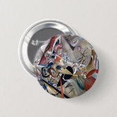 Badge Rond 5 Cm Kandinsky En Gris Oeuvre Abstraite (Devant & derrière)