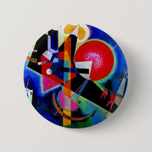Badge Rond 5 Cm Kandinsky en peinture Abstraite bleue