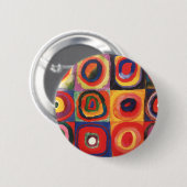 Badge Rond 5 Cm Kandinsky Farbstudie Cercles Carré Quadrate Art (Devant & derrière)