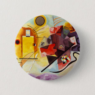 Badge Rond 5 Cm Kandinsky jaune bleu