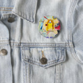 Badge Rond 5 Cm Kandinsky jaune-rouge-bleu (En situation)