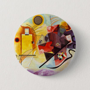 Badge Rond 5 Cm Kandinsky jaune rouge bleu Abstrait peinture