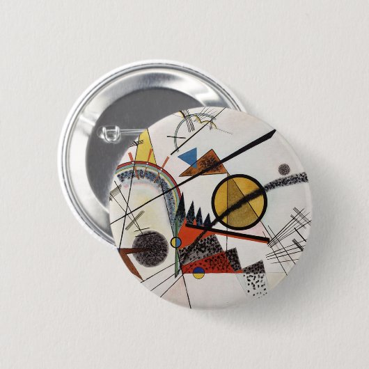Badge Rond 5 Cm Kandinsky peinture Abstraite Maître d'Art Moderne (Devant & derrière)