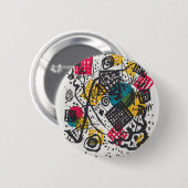 Badge Rond 5 Cm Kandinsky Small Worlds V Classic Abstrait (Devant & derrière)