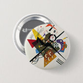 Badge Rond 5 Cm Kandinsky Sur Blanc Deux Peintures Abstraites (Devant & derrière)