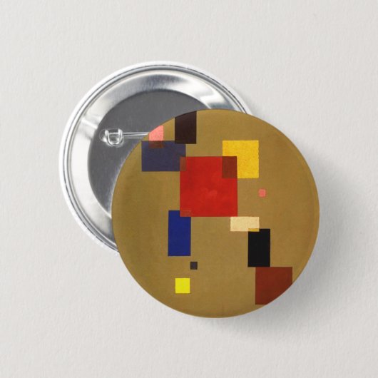 Badge Rond 5 Cm Kandinsky Treize Rectangles peinture Abstraite (Devant & derrière)