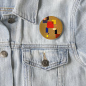 Badge Rond 5 Cm Kandinsky Treize Rectangles peinture Abstraite (En situation)