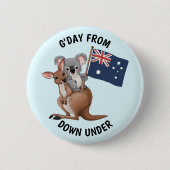 Badge Rond 5 Cm Kangaroo et Koala (Devant)