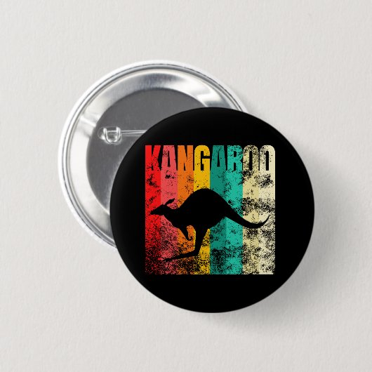 Badge Rond 5 Cm Kangaroo Retro (Devant & derrière)