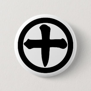 Badge Rond 5 Cm Kanji numéral dix dans un cercle