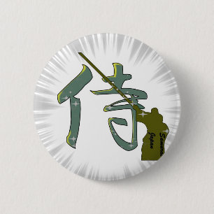 Badge Rond 5 Cm Kanji samouraï