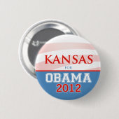 Badge Rond 5 Cm KANSAS pour Obama 2012 (Devant & derrière)
