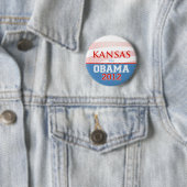 Badge Rond 5 Cm KANSAS pour Obama 2012 (En situation)