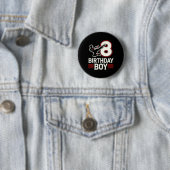 Badge Rond 5 Cm Karate 8 Birthday Boy (En situation)