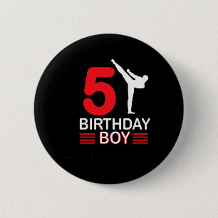 Badge Rond 5 Cm Karate Anniversaire Tee Boy Cadeau Enfants Taekwon
